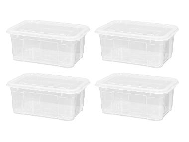 W5 Set van 4 opbergboxen met deksel, 11 L