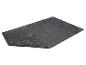 Grijze badmat met een geometrisch patroon en een antislip onderkant met bloemmotief.
