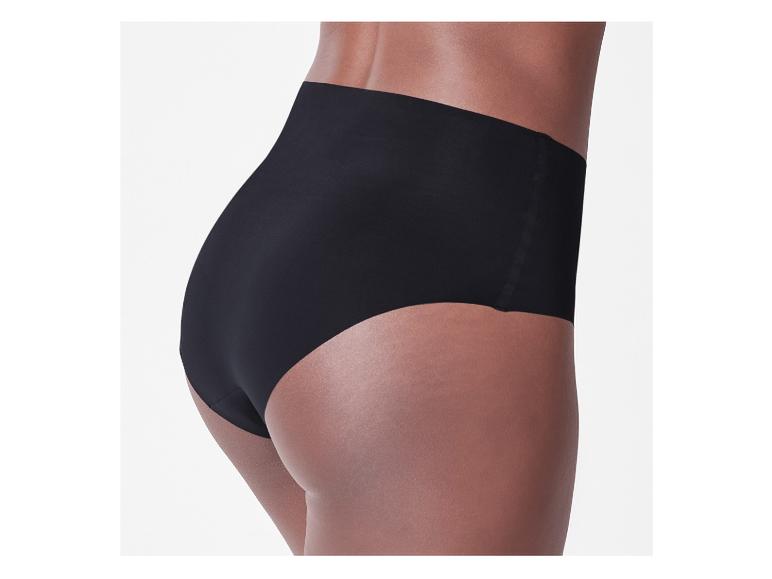 Zwarte, naadloze high-waist slip.