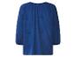 Blauwe damesblouse met geborduurde paisley-patronen, achterkant