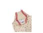Kinderregenbroek met bloemenprint en roze bandjes