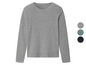 Een grijze longsleeve met ribstructuur.