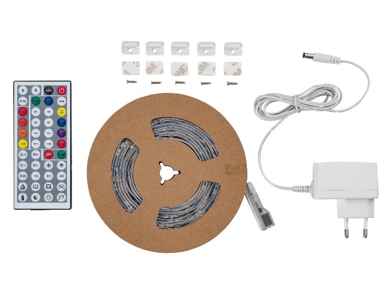 LED-stripset met afstandsbediening en accessoires.