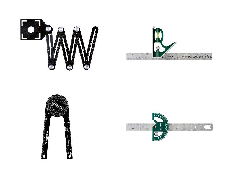 Vouwbare linialen, winkelhaken en gradenboog Parkside.
