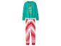 Groene pyjamatop met lange mouwen met 'Let's Take an Elfie'-opdruk en rood-wit gestreepte broek.