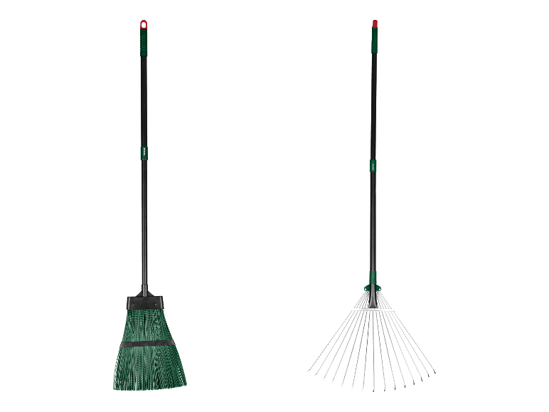 PARKSIDE® set: buitenbezem en bladhark.