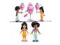 Lego Friends poppetjes met een roze snoepkraam.