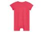 Roze baby romper met korte mouwen.