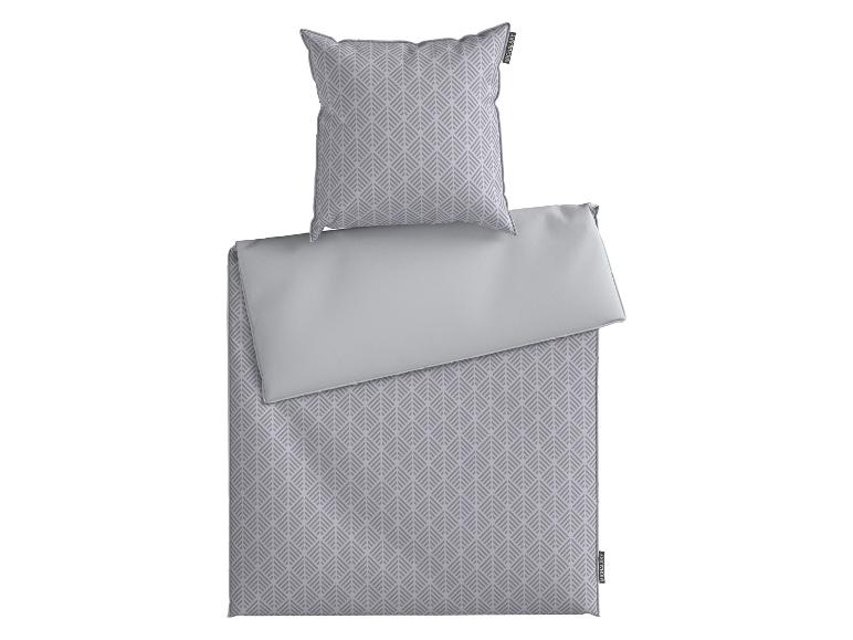 MICHALSKY beddengoedset met geometrisch patroon en grijs dekbedovertrek.