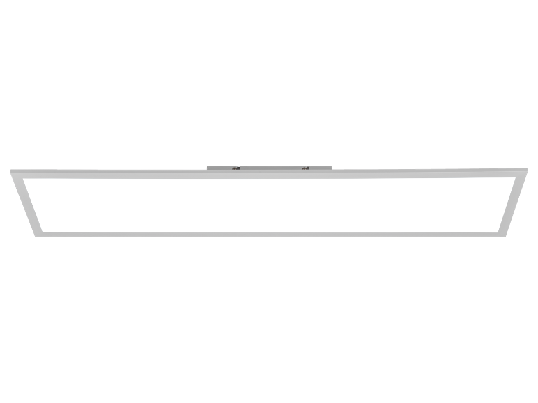 Lange, rechthoekige LED-plafondlamp in een modern design.