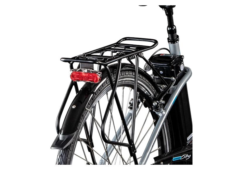 Drager, spatbord en achterlicht op een elektrische fiets.