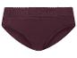 Bordeauxrode damesonderbroek met kanten tailleband.
