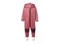Roze kinderoverall met capuchon, rits en hartapplicatie