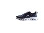 Donkerblauwe sportschoenen met witte zool en wit logo aan de zijkant.