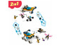 LEGO 2-in-1 set met een futuristische auto en een ruimteschip.