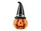 Decoratieve Halloween pompoen met zwarte heksenhoed.