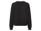 Zwarte sweatshirt met lange mouwen en ronde hals, achterkant.