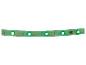Groene LED-strip met zichtbare printplaatcomponenten en labels