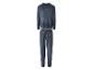 ESMARA MEN Heren Nicki-Pyjama in donkerblauw, bestaande uit een trui en broek.