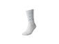 Witte sok met blauwe letters