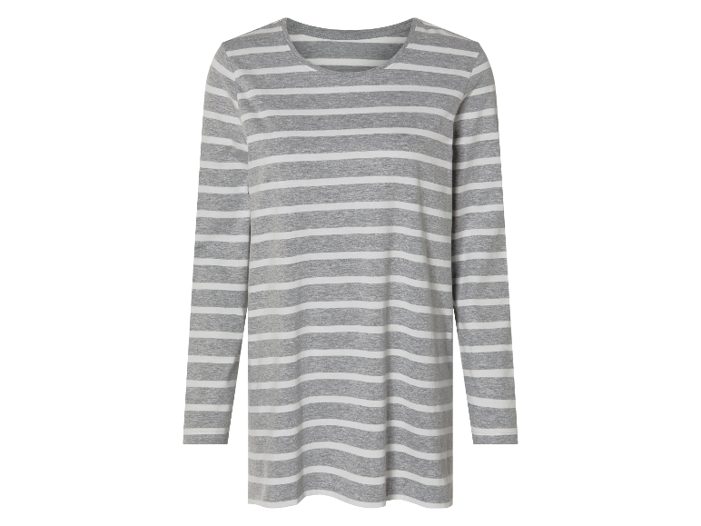 Grijs gestreepte lange mouw tuniek.