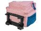 Roze en blauwe kinder trolley rugzak.