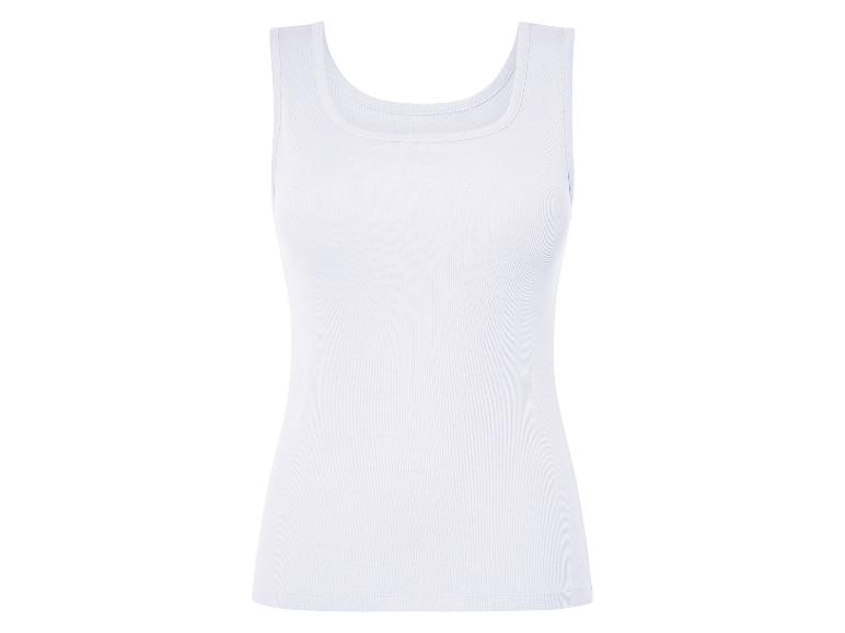 Witte, geribbelde tanktop voor dames.