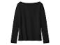 Zwarte top met lange mouwen en boothals