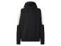 Zwarte hoodie met crèmekleurige mouwen en halve ritssluiting