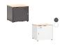 Kantoorkasten met houten blad, één donkergrijs en één wit