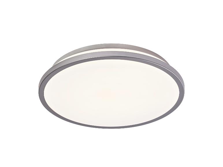 Ronde LED plafondlamp met een grijs frame en witte diffuser
