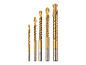 Set boorbits van verschillende maten met titanium coating.