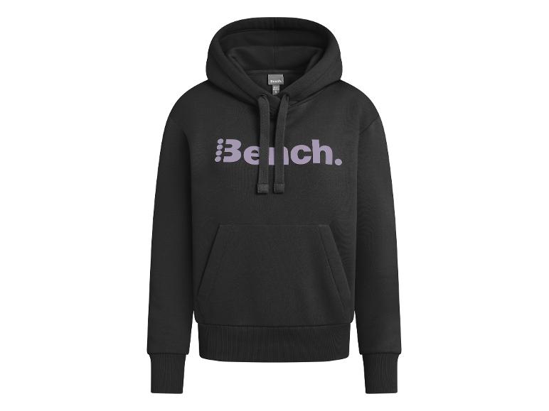 Zwarte Bench hoodie met paars logo en trekkoorden.