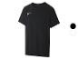 Zwart T-shirt met korte mouwen en wit logo op de borst, met kleuropties.