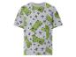 Grijs T-shirt met korte mouwen en groene videogamekarakterprint.