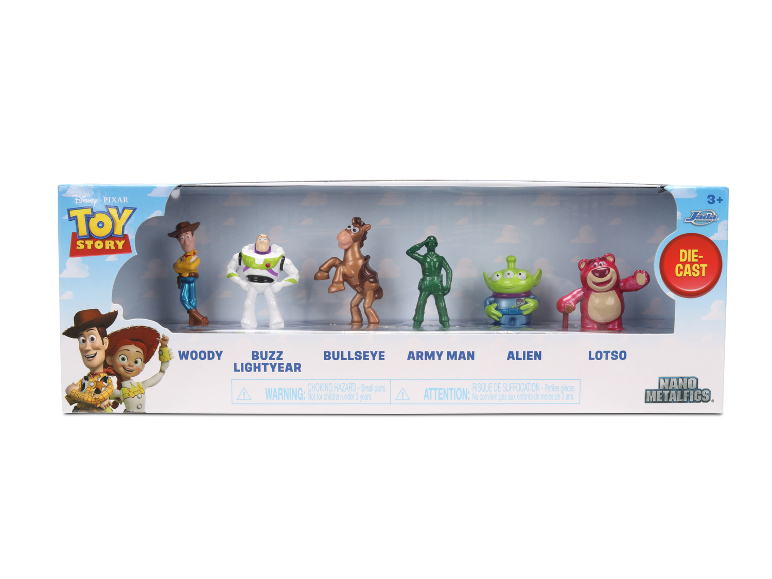 JADA Toy Story Nano metalen figurenset in verpakking.