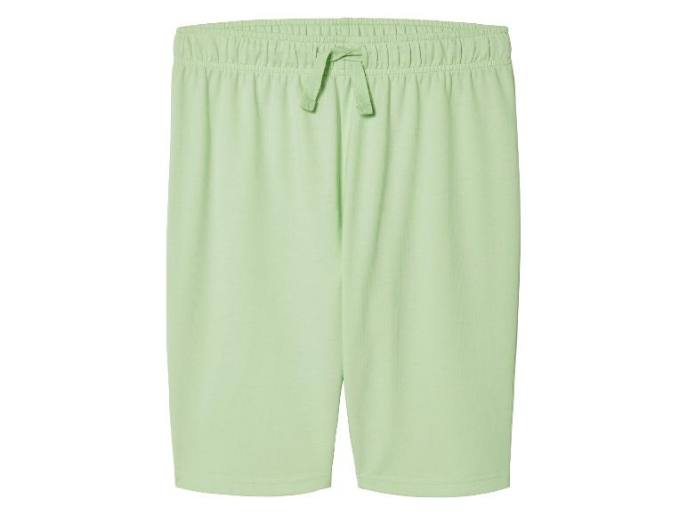 Lichtgroene jogging shorts met trekkoord.