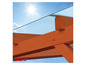 Houten constructie met glazen dak, Baufix merk.