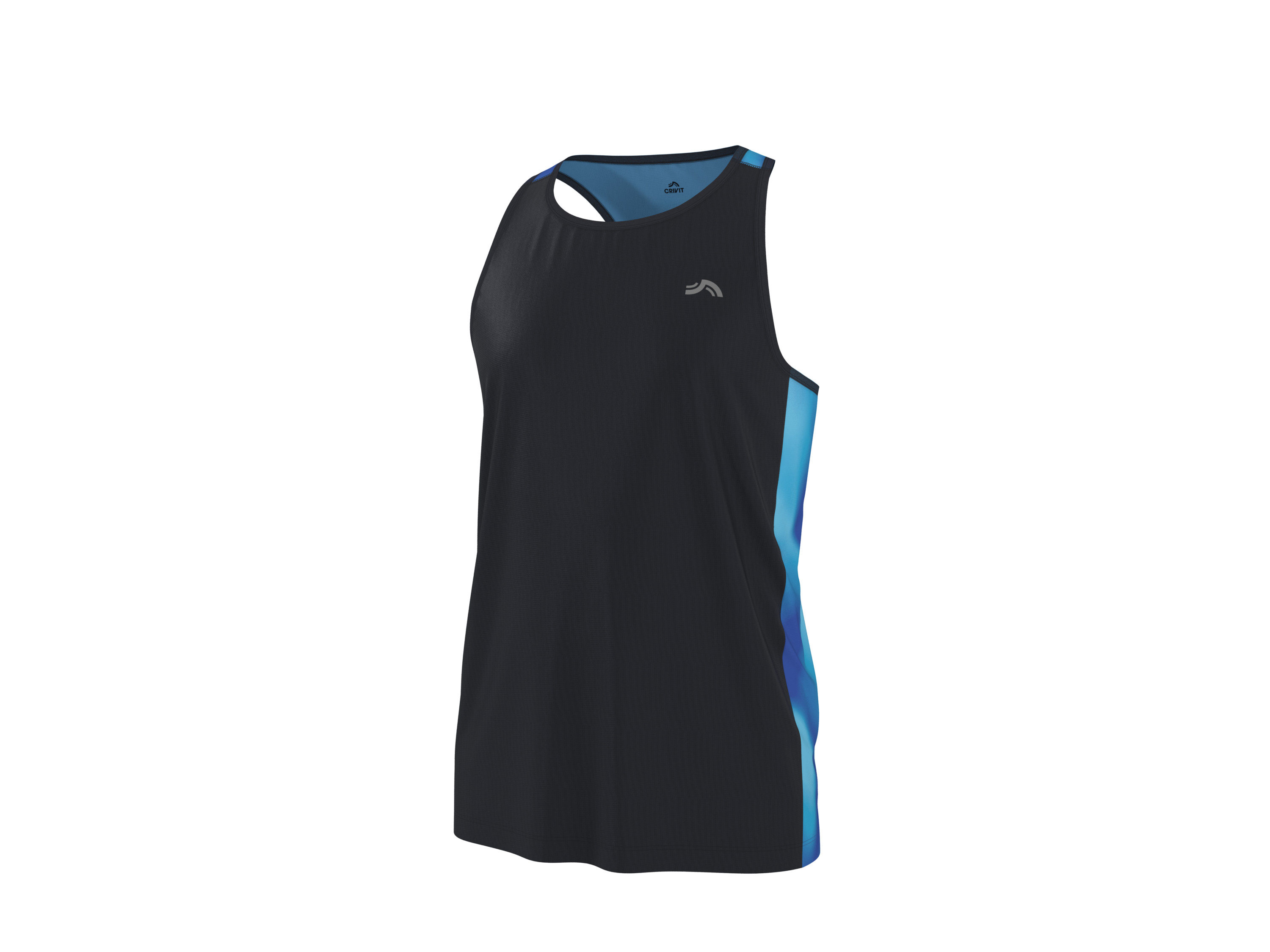 CRIVIT Heren sporthemd (Zwart/blauw, L)