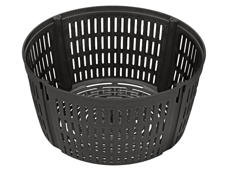 Zwarte plastic mand met sleuven voor airfryer