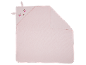 Roze babyhanddoek met capuchon en geborduurd slapend dierengezichtje