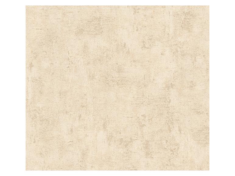 Beige behang met een pleistertextuur.