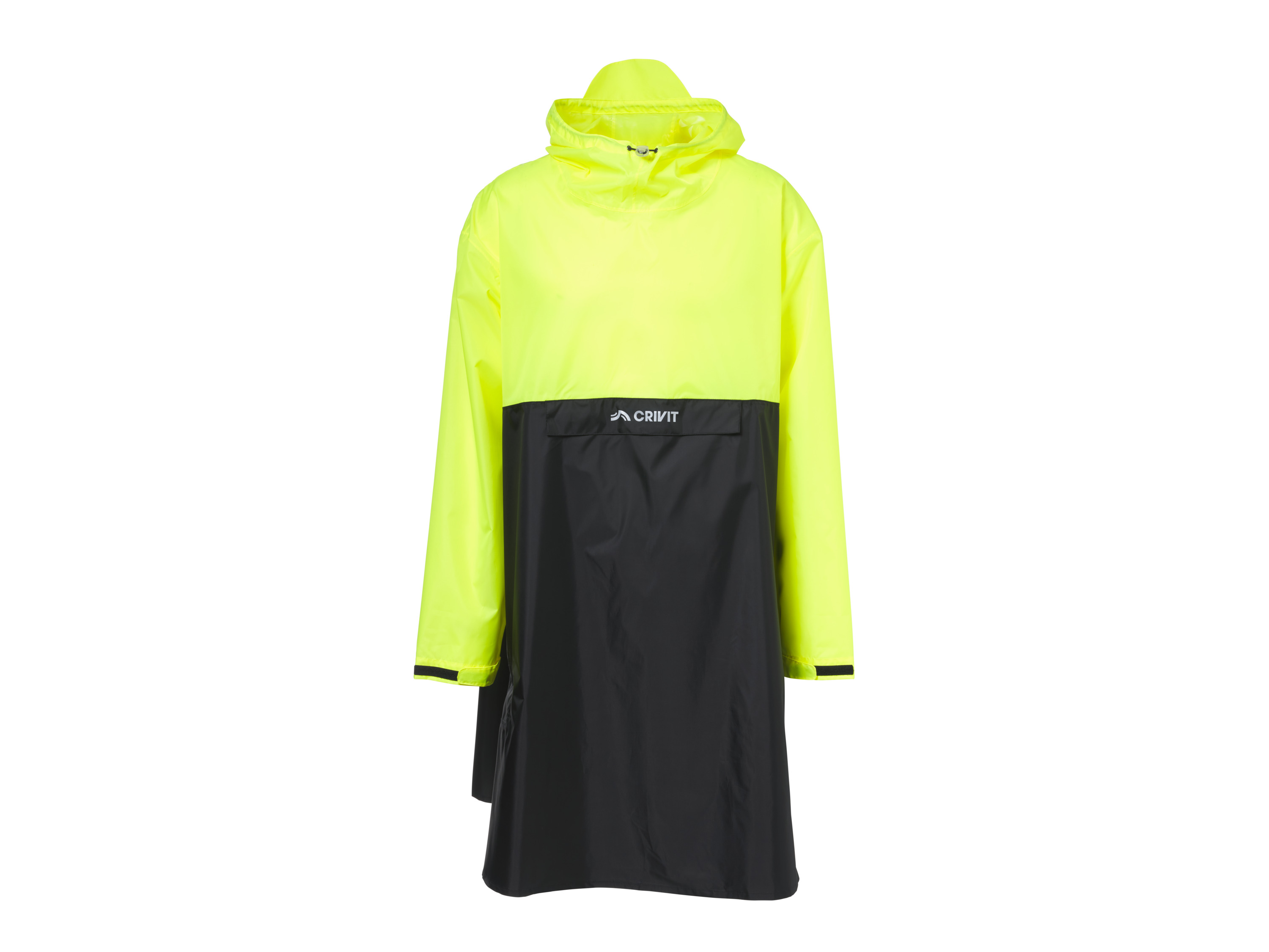 CRIVIT Regenponcho, unisex (Zwart/geel, S/M)