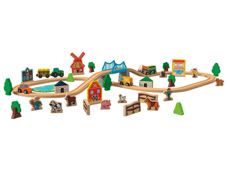 Ga naar volledige schermweergave: Playtive Houten treinbaanset stad of boerderij - afbeelding 5