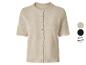 Beige vest met korte mouwen, gouden knopen en kleuropties.