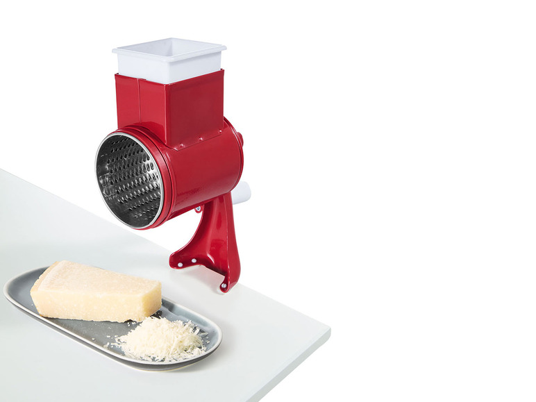 Ga naar volledige schermweergave: ERNESTO® Handmatige roestvrijstalen molen met schroefhaak, rood/wit - afbeelding 4