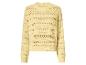Gele dames trui met opengewerkt patroon