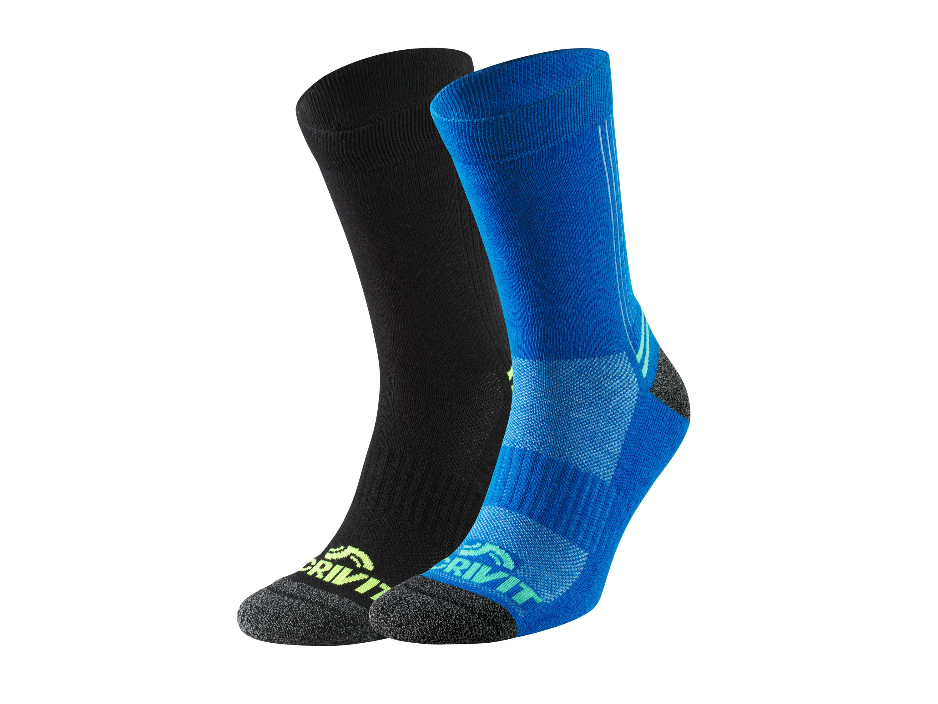 CRIVIT 2 Paar heren sportsokken (Zwart/blauw, 41/42) afbeelding