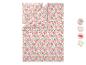 Dekbedovertrekset met roze bloemen en opties voor aardbei-, watermeloen- en citroenpatronen.