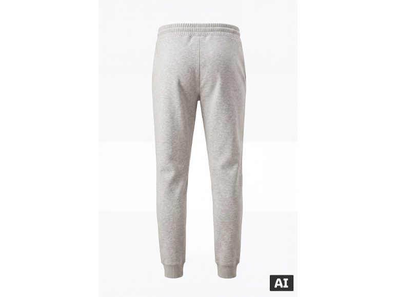 Lichtgrijze joggingbroek voor heren, achteraanzicht